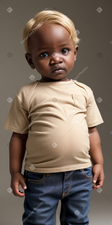 Sudanese infant boy with  blonde hair