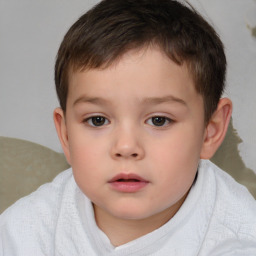 Neutral white child male with short  brown hair and brown eyes