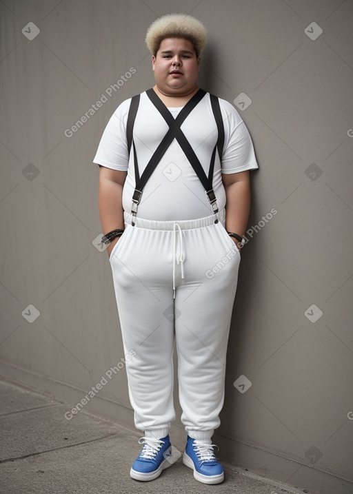 Uruguayan teenager boy with  white hair