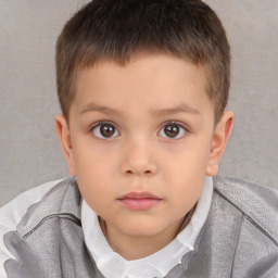 Neutral white child male with short  brown hair and brown eyes