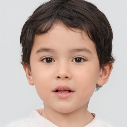 Neutral white child male with short  brown hair and brown eyes