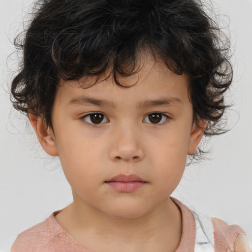 Neutral white child male with short  brown hair and brown eyes