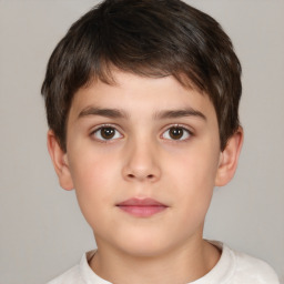 Neutral white child male with short  brown hair and brown eyes