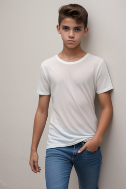 Spanish teenager boy with  brown hair