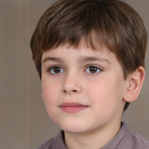 Neutral white child male with short  brown hair and brown eyes