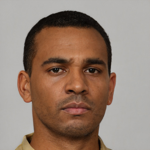 Neutral latino young-adult male with short  brown hair and brown eyes