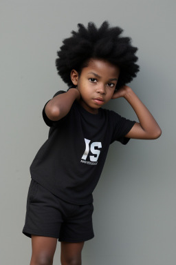 African american child boy with  black hair