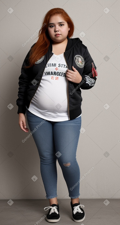 Mexican teenager girl with  ginger hair