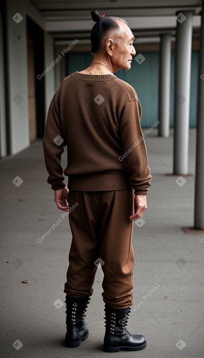 Thai elderly male with  brown hair