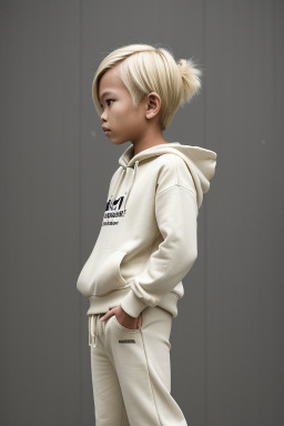 Singaporean child boy with  blonde hair