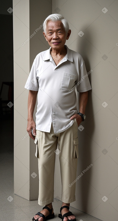 Malaysian elderly male with  white hair