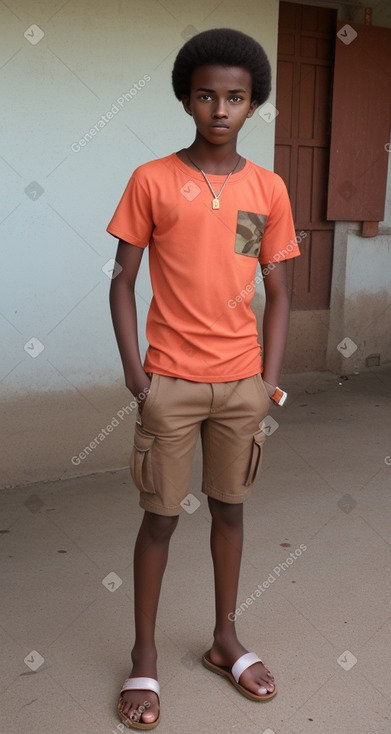 Ethiopian teenager boy with  brown hair