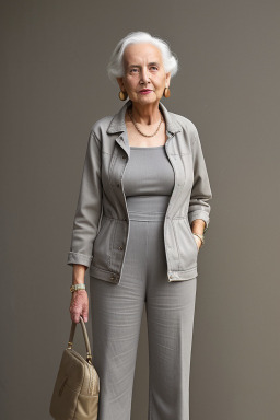 Elderly non-binary with  gray hair