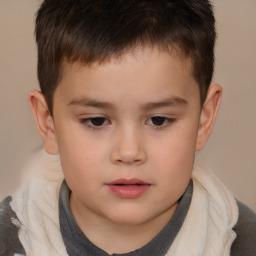 Neutral white child male with short  brown hair and brown eyes