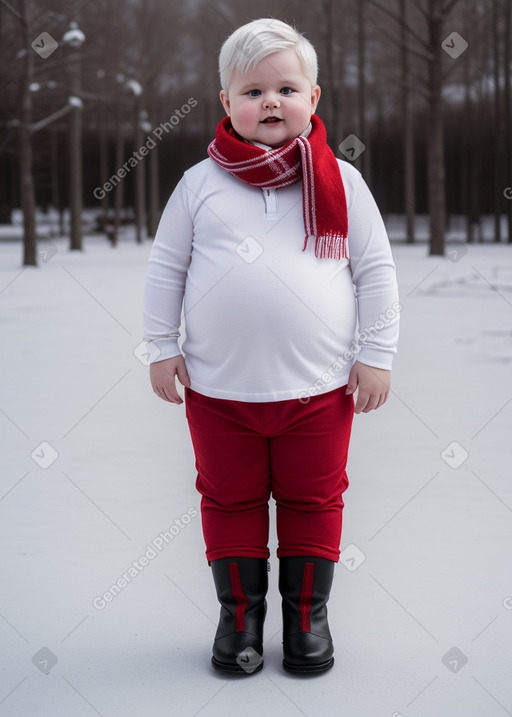 Latvian infant boy with  white hair