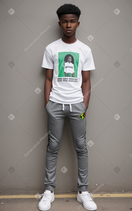 Jamaican teenager boy with  gray hair