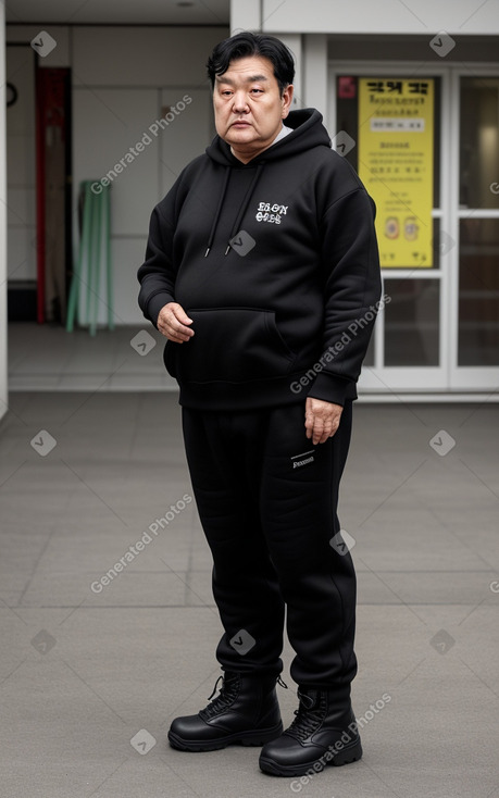 South korean elderly male with  black hair