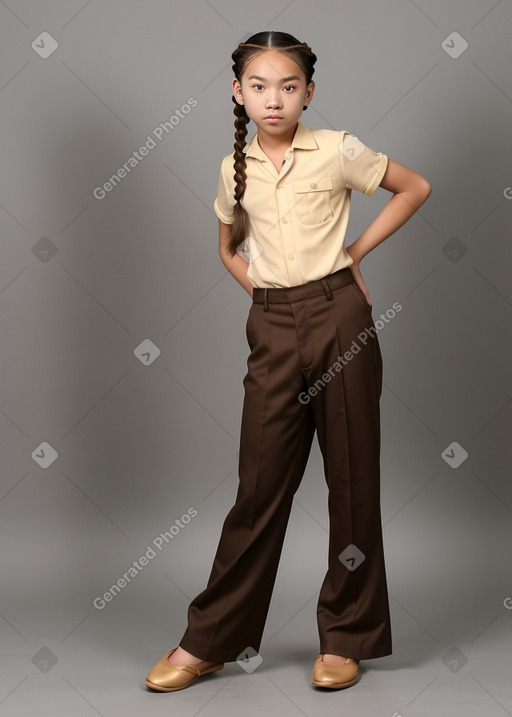 Vietnamese teenager boy with  brown hair