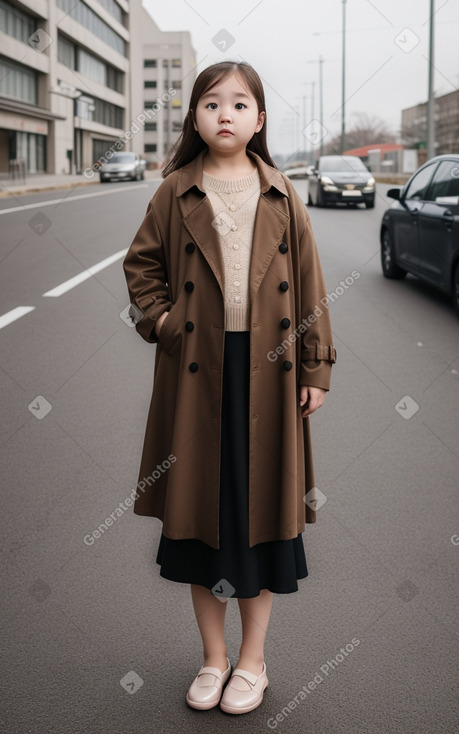 Korean infant girl with  brown hair