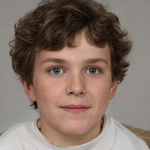 Neutral white young-adult male with short  brown hair and blue eyes