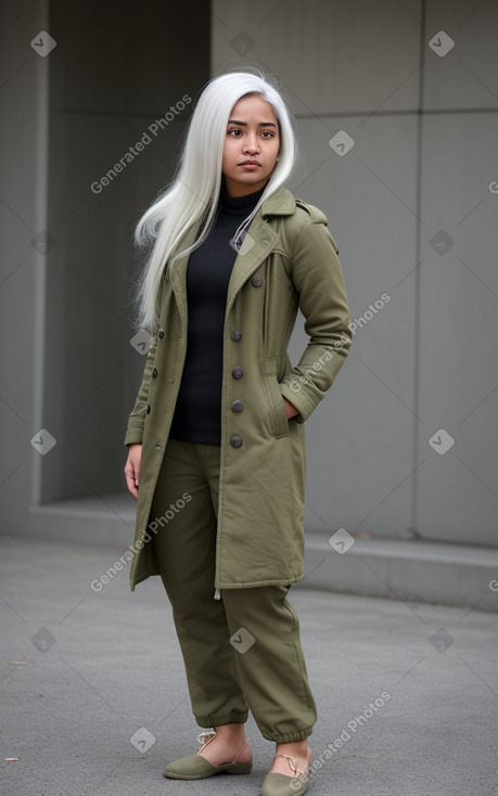 Nepalese young adult female with  white hair