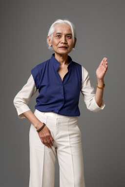 Nepalese elderly non-binary with  white hair