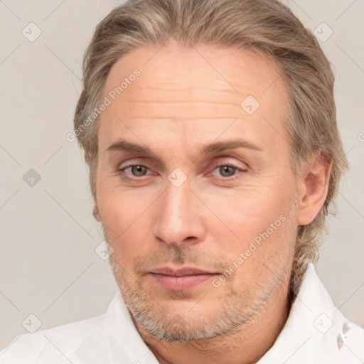 Neutral white adult male with short  brown hair and brown eyes