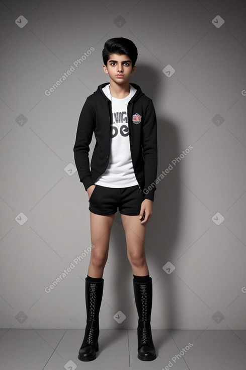 Kuwaiti teenager boy with  black hair