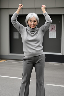 Japanese adult female with  gray hair