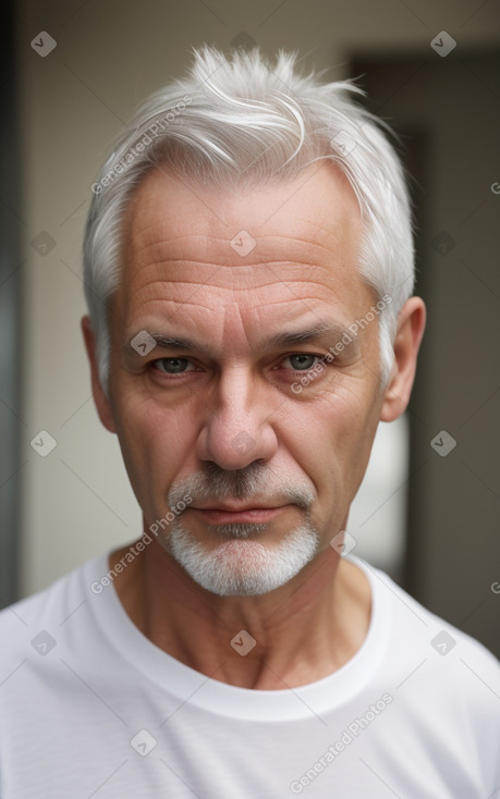 Croatian middle-aged male with  white hair