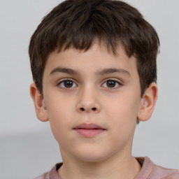 Neutral white child male with short  brown hair and brown eyes