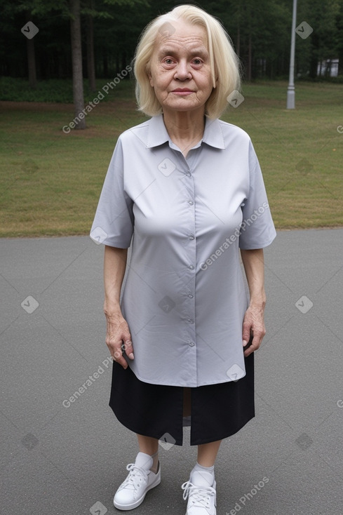 Finnish elderly female with  blonde hair