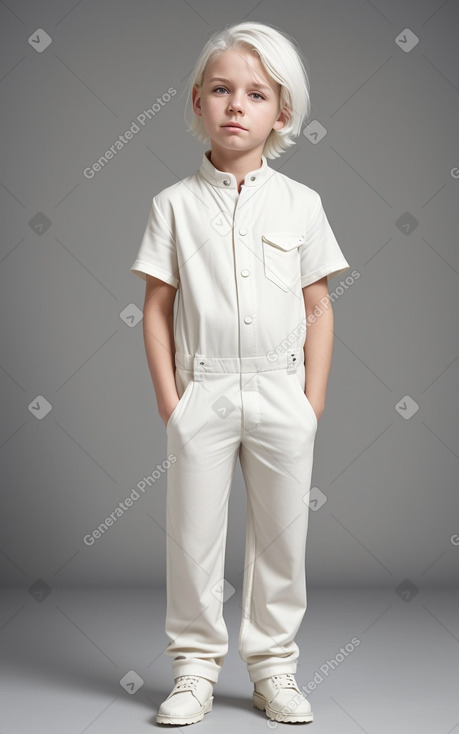 Australian child boy with  white hair