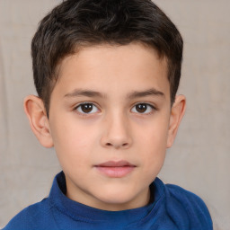 Neutral white child male with short  brown hair and brown eyes