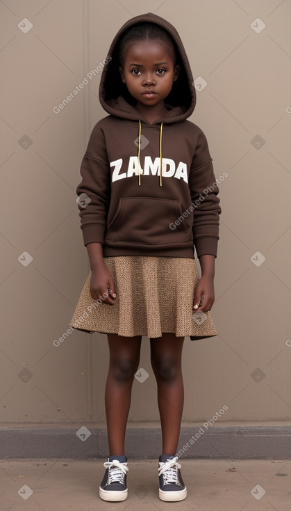 Zambian child girl with  brown hair