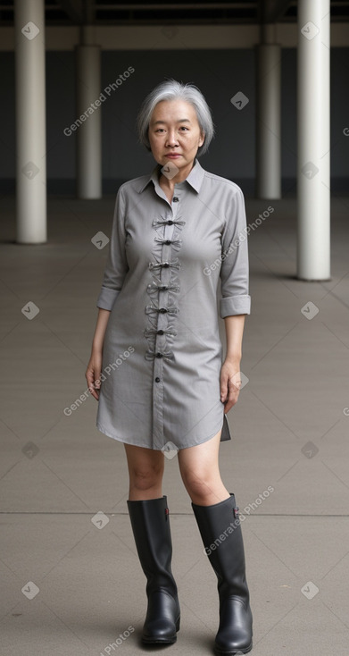 Chinese 45 years female with  gray hair