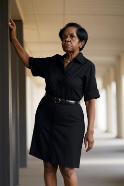 African american elderly female with  black hair