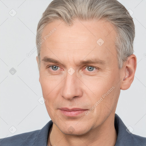 Neutral white adult male with short  brown hair and brown eyes