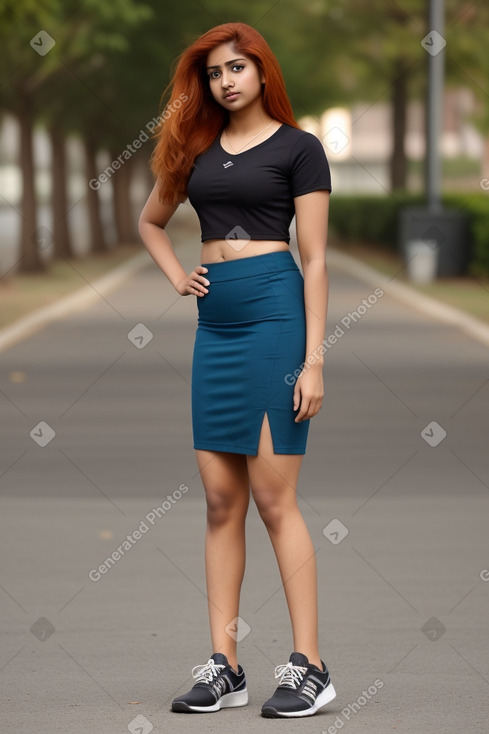 Indian young adult female with  ginger hair