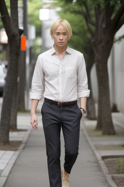 Japanese adult male with  blonde hair