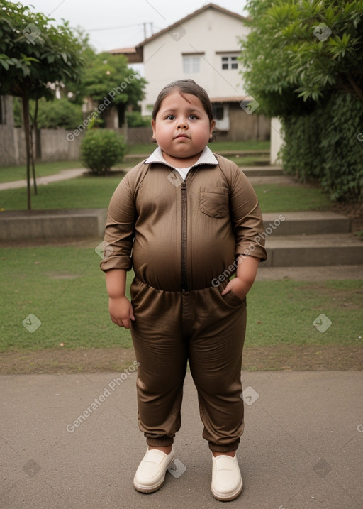 Ecuadorian child girl with  brown hair