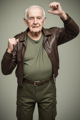 British elderly male with  brown hair