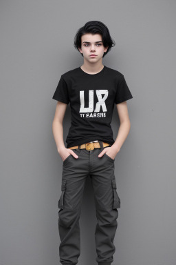 American teenager boy with  black hair