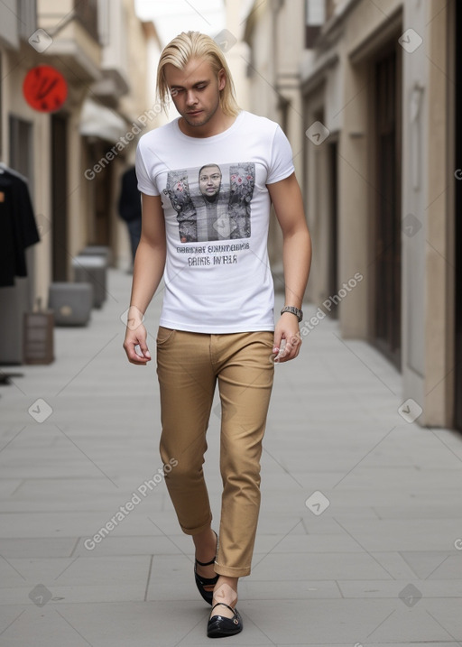 Romanian adult male with  blonde hair