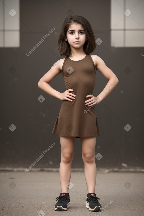 Iraqi child girl with  brown hair