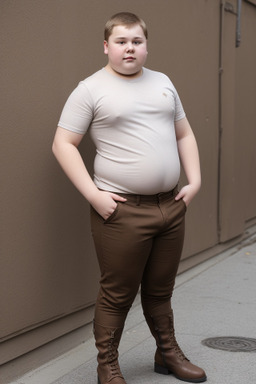 Russian teenager boy with  brown hair