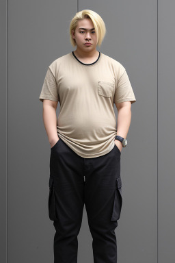 Japanese young adult male with  blonde hair