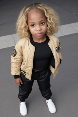 African american child girl with  blonde hair