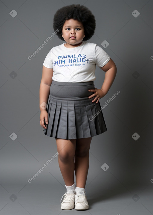 Panamanian child girl with  gray hair