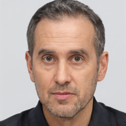 Neutral white adult male with short  brown hair and brown eyes